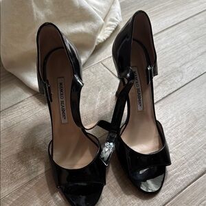 Manolo Blahnik Black Patent Leather Heels